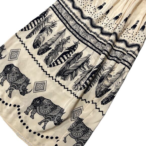 Dixie Open Back Halter Top Maxi Dress Feather Print Small - Picture 3 of 9